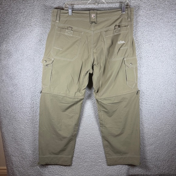 Kuhl Pants 36x29 Renegade Convertible Olive Green Stealth Zip Off Cargo Hiking - Picture 11 of 12